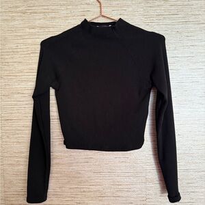 Zara Mock Neck Long Sleeve Crop Top